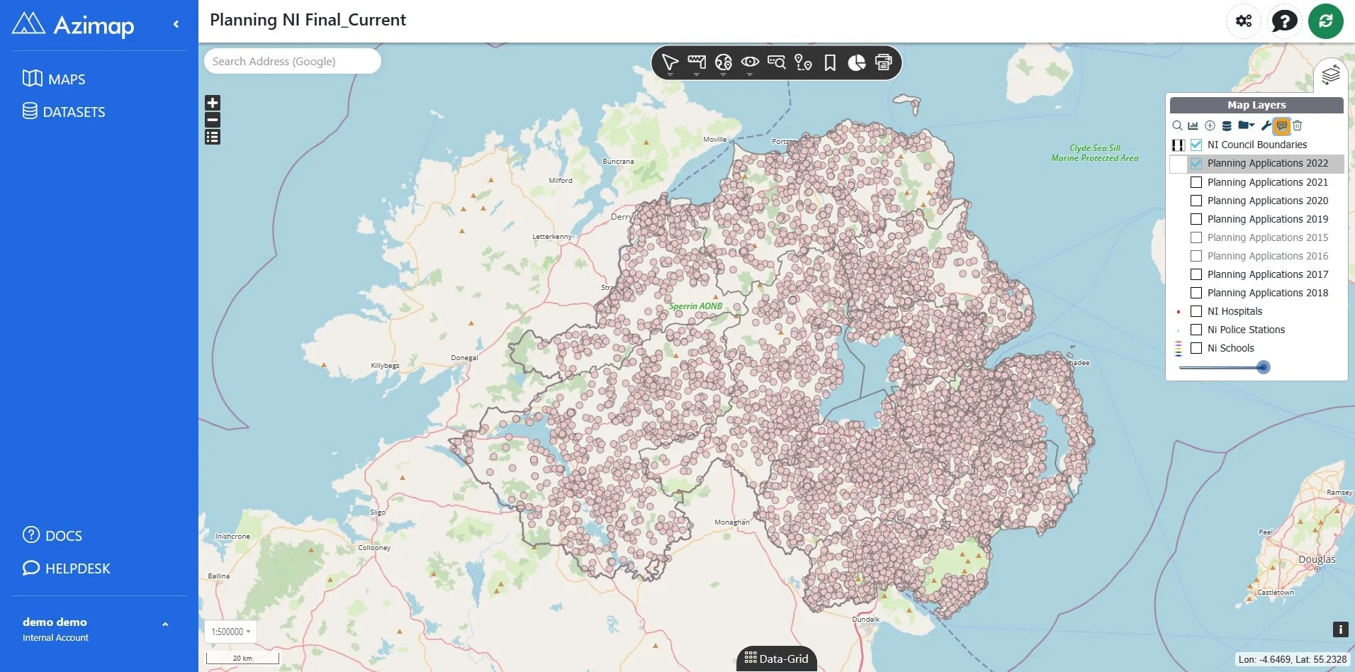 Adjust popup config on Planning NI Final_Current | Azimap