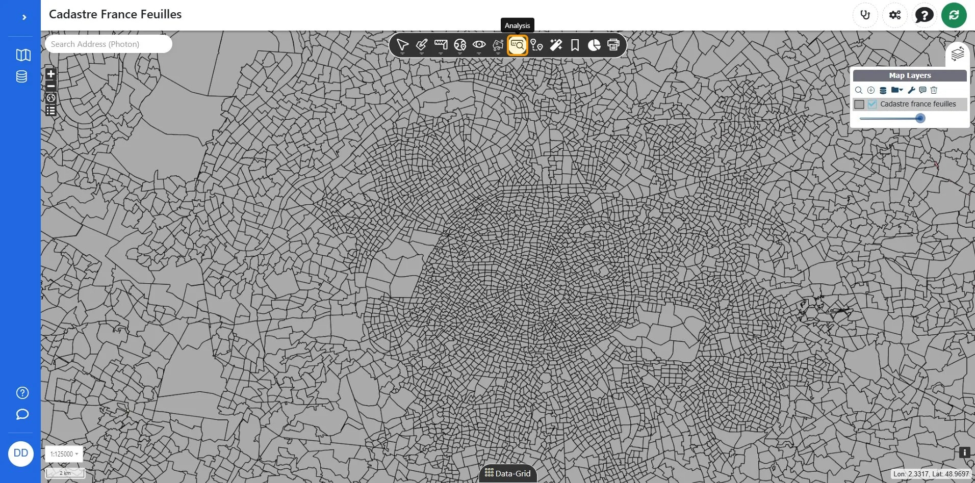 Analysis on Cadastre France Feuilles | Azimap
