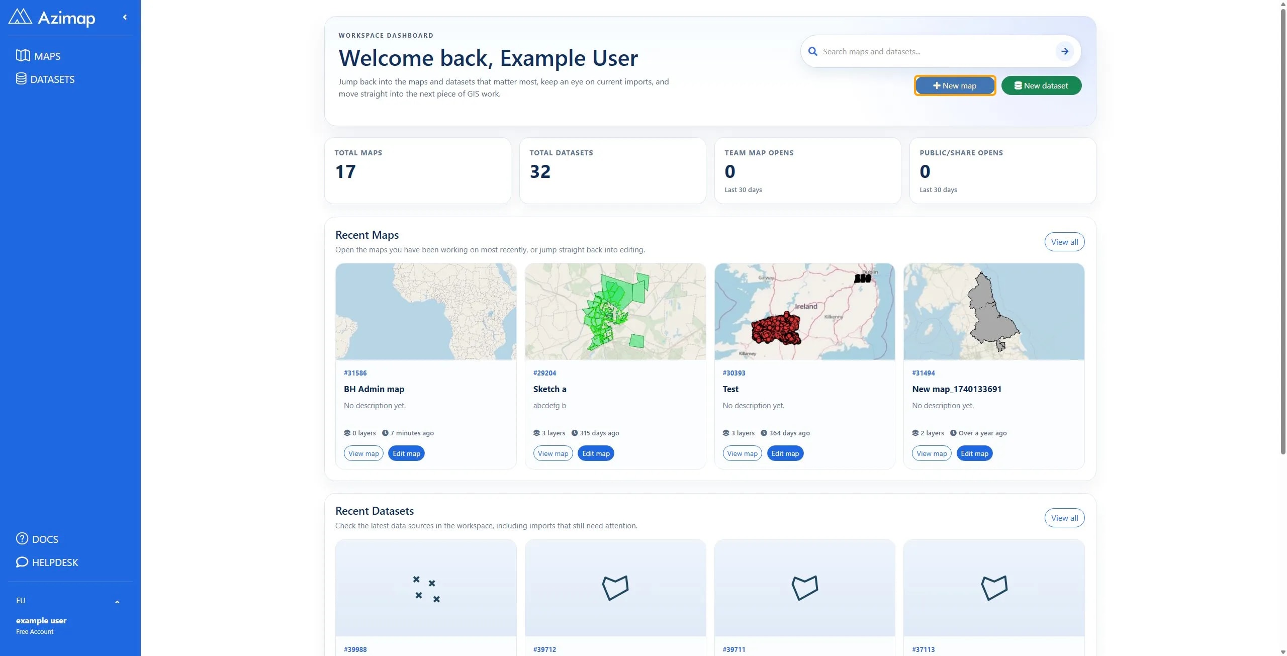New map on Dashboard | Azimap