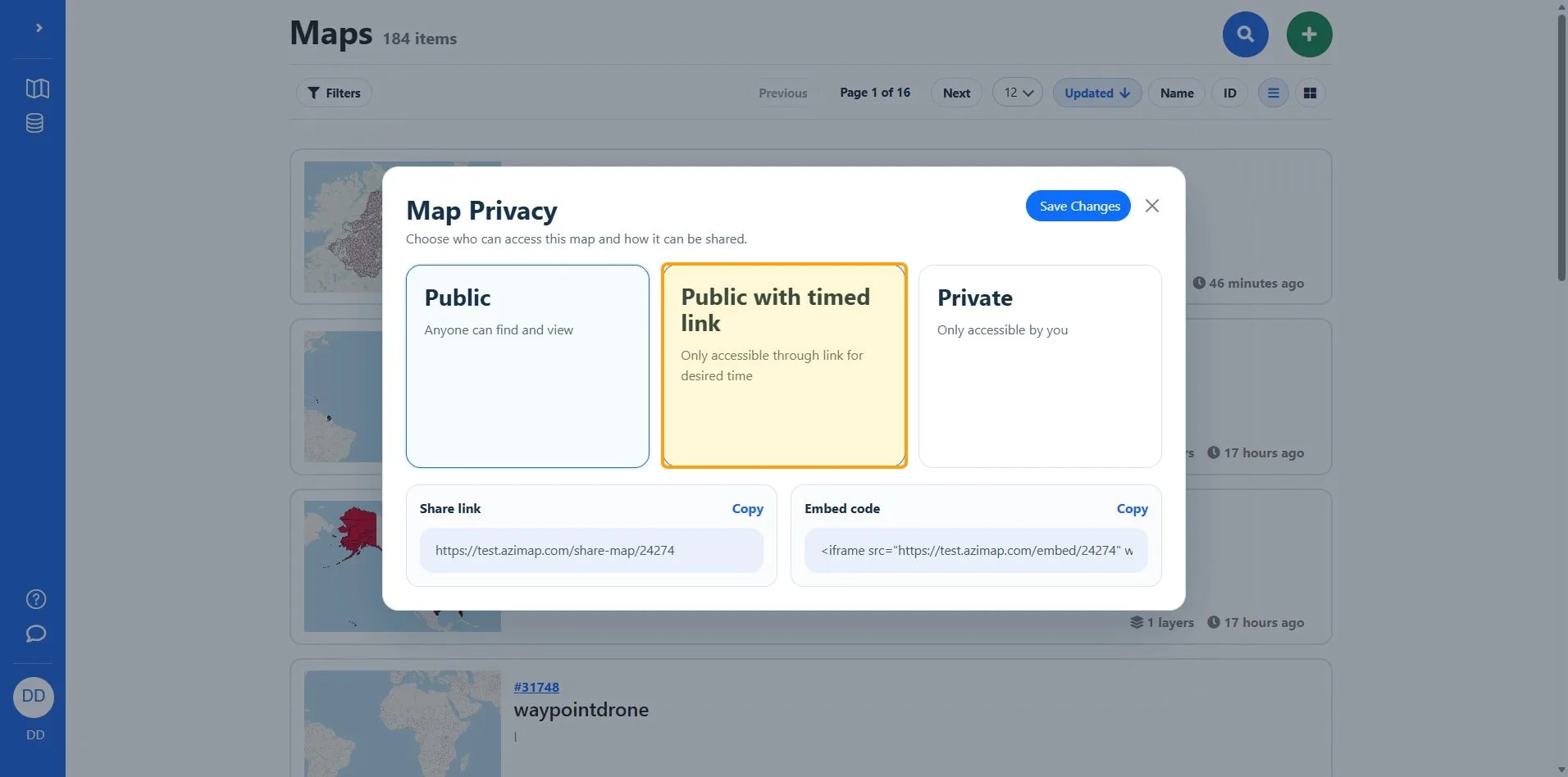 the highlighted area on Maps | Azimap