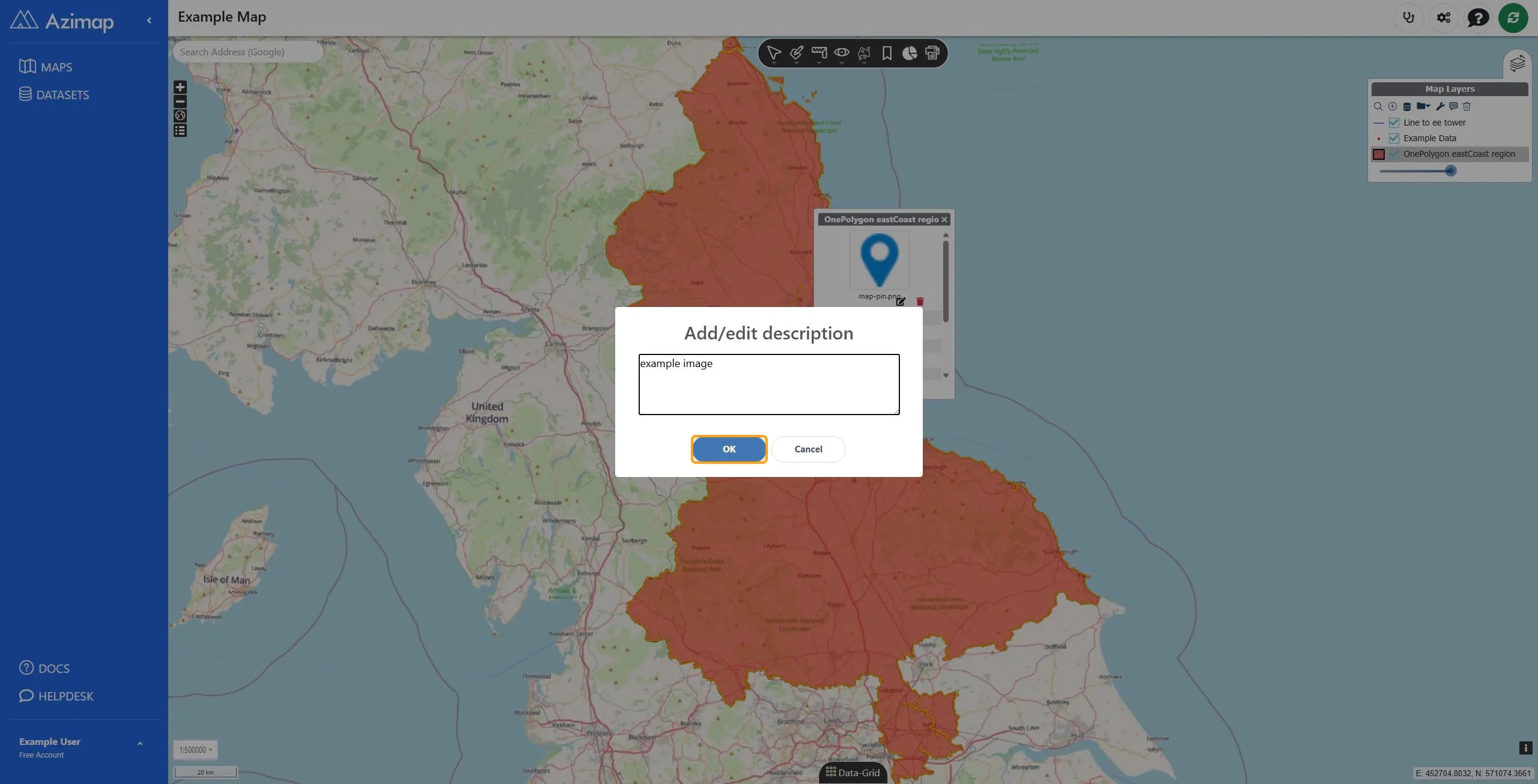 OK on Example Map | Azimap