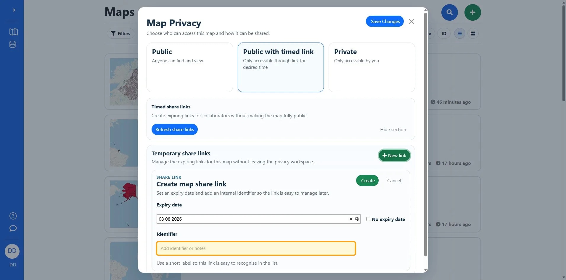 Add identifier or notes on Maps | Azimap