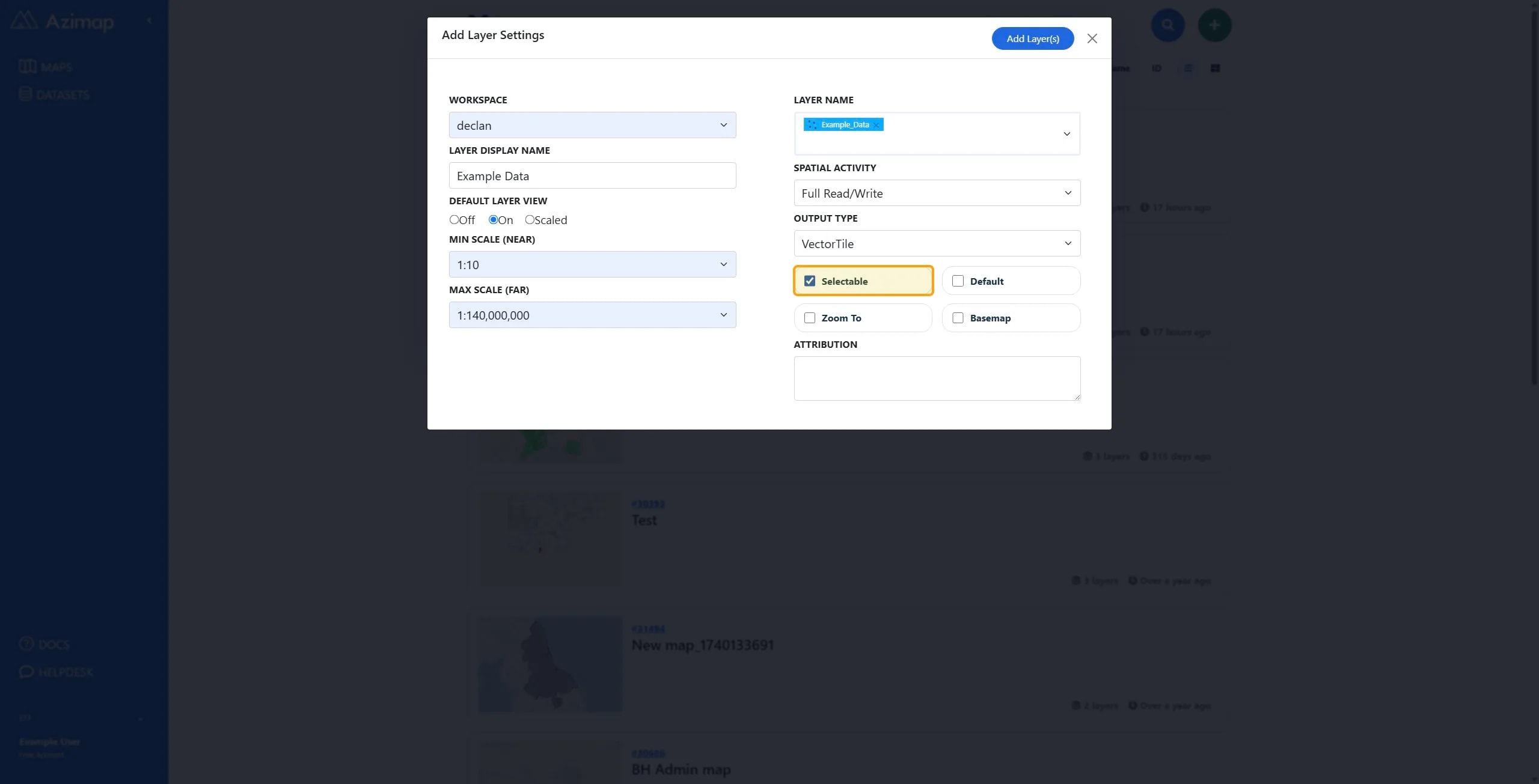 Selectable on Maps | Azimap