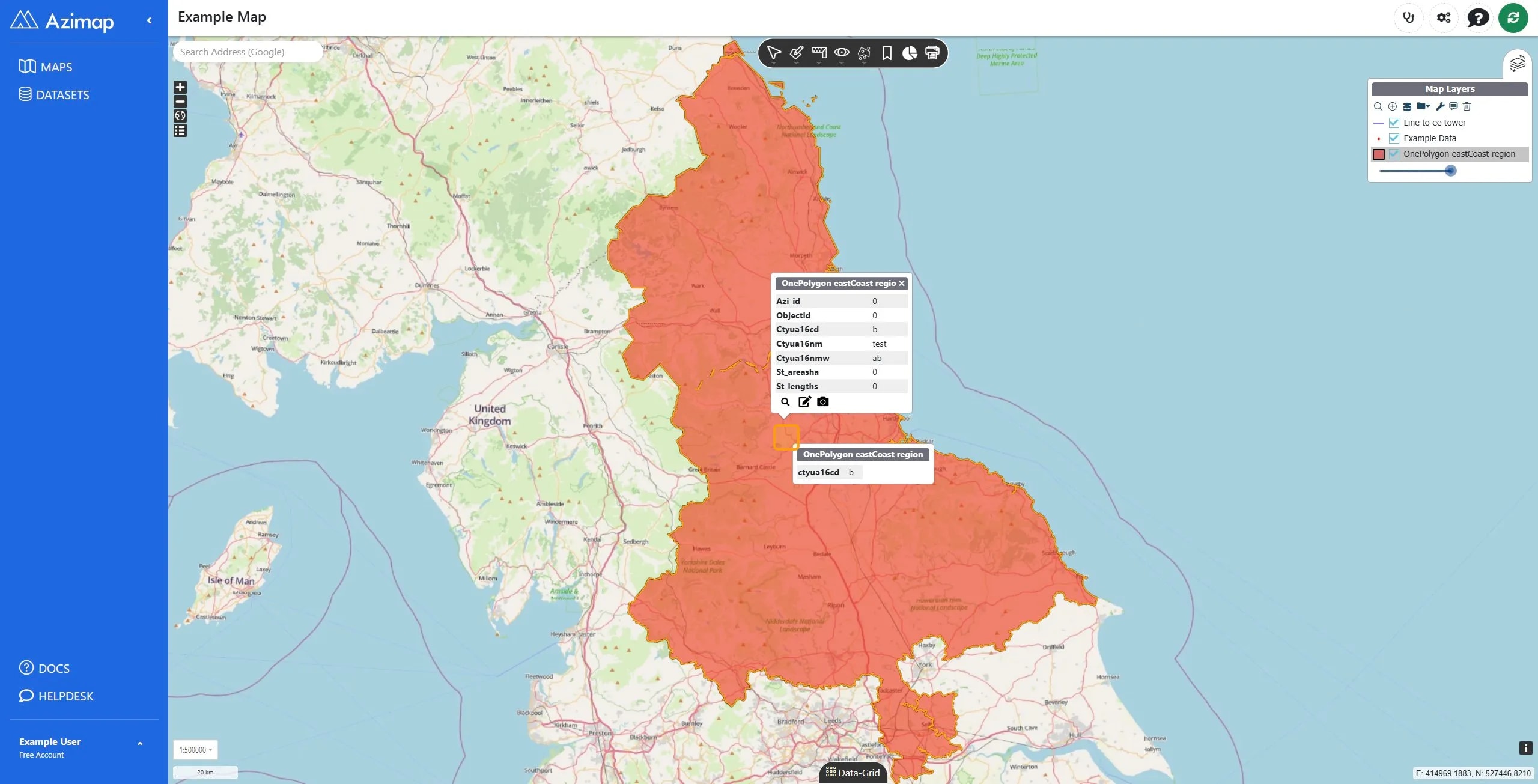 Click on the centre area of the map to interact with the highlighted region.