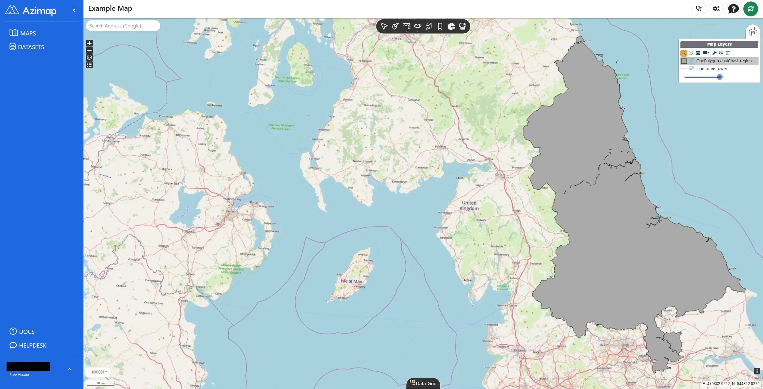 Zoom to layer extent button