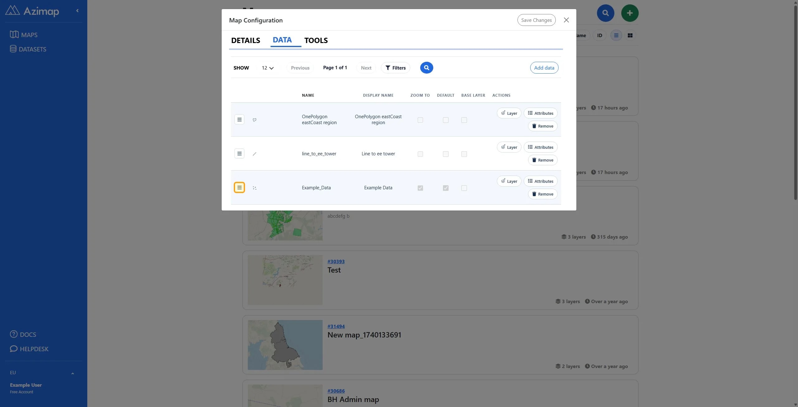 Drag to reorder on Maps | Azimap