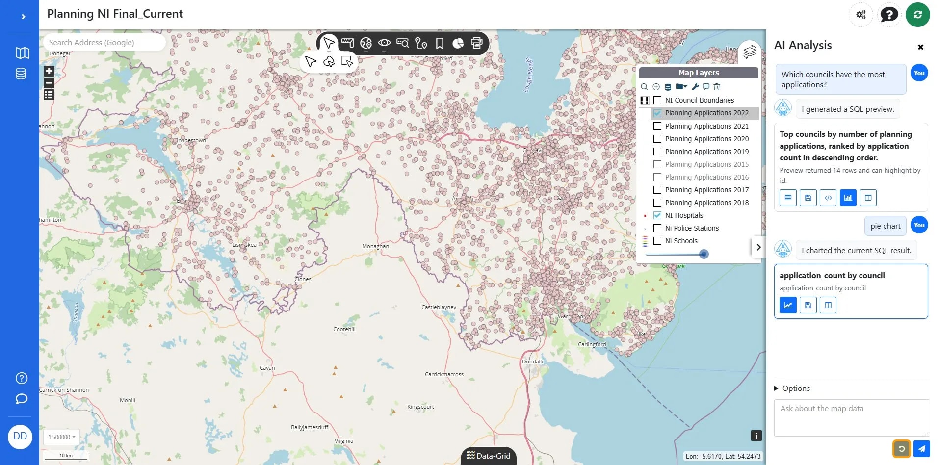 Button labeled 'Reset' for resetting the map view